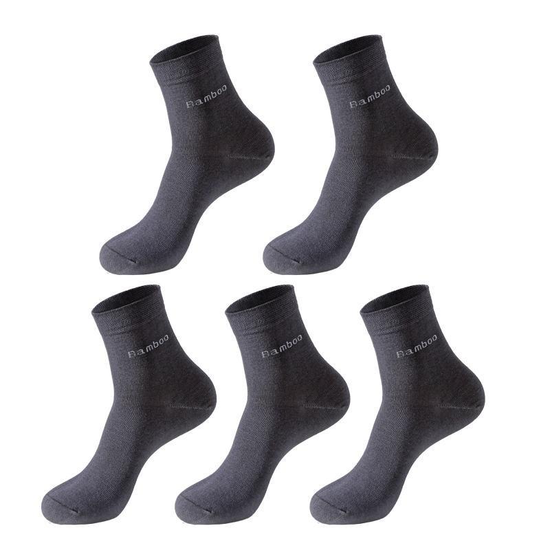 5 Paar Herren-Socken aus Bambusfaser, atmungsaktiv, Kompression, gemütliche Socken, Business-Casual-Socken für Herren EUR 38-45 dunkelgraue