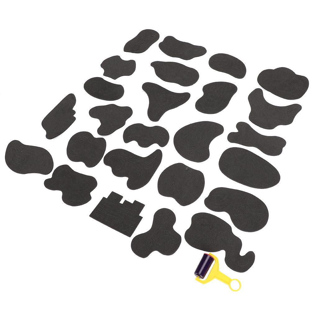 25 Stück Haar-Tattoo-Vorlage, Färbung, Schnitzmuster, Schablone, Haar-Styling, Tattoo-Aufkleber