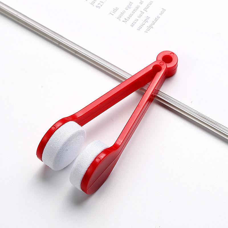 Mini-Mikrofaser-Bürste für zwei Seiten von Sonnenbrillen, Brillenbürste, Brillenreiniger, Brillenreinigungsbürste rot