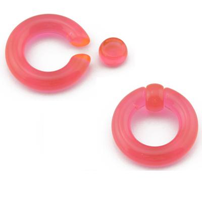 1 Paar Acryl BCR Großer Großer Größe Riesiger Klemmkugelring Ohr Tunnel Plug Expander Gauge Männlicher Nasenring Piercing Körperschmuck 10mm(00g) rosa