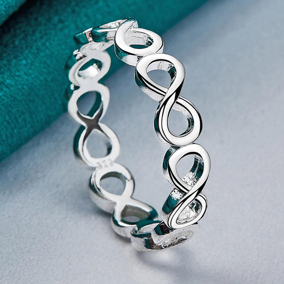 URMYLADY 925 Sterling Silber Kreuz Unendlichkeit 7-10 Ring Für Frauen Hochzeit Charm Engagement Modeschmuck 7