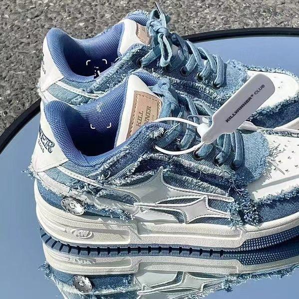 Guochao Star Schuhe Retro Plateau Paar Board Schuhe 2024 Atmungsaktive Tide Schuhe Vielseitiges Nischendesign Herren- und Damen-Weiße Schuhe 39