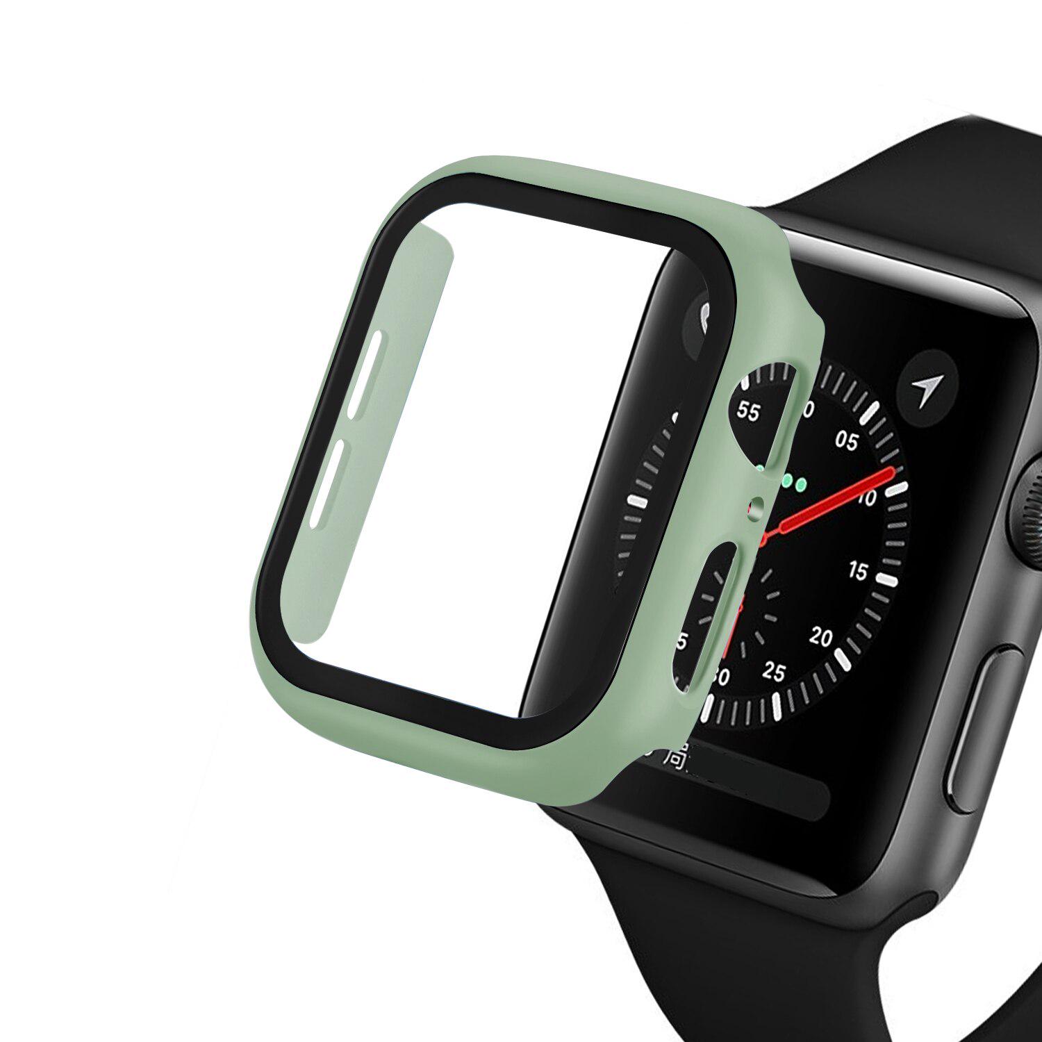Für Apple Watch Serie 6 5 4 3 SE 44 mm 40 mm iWatch-Gehäuse 42 mm 38 mm Stoßstangen-Displayschutz Apple Watch-Zubehör Series 4 5 6 40MM grün
