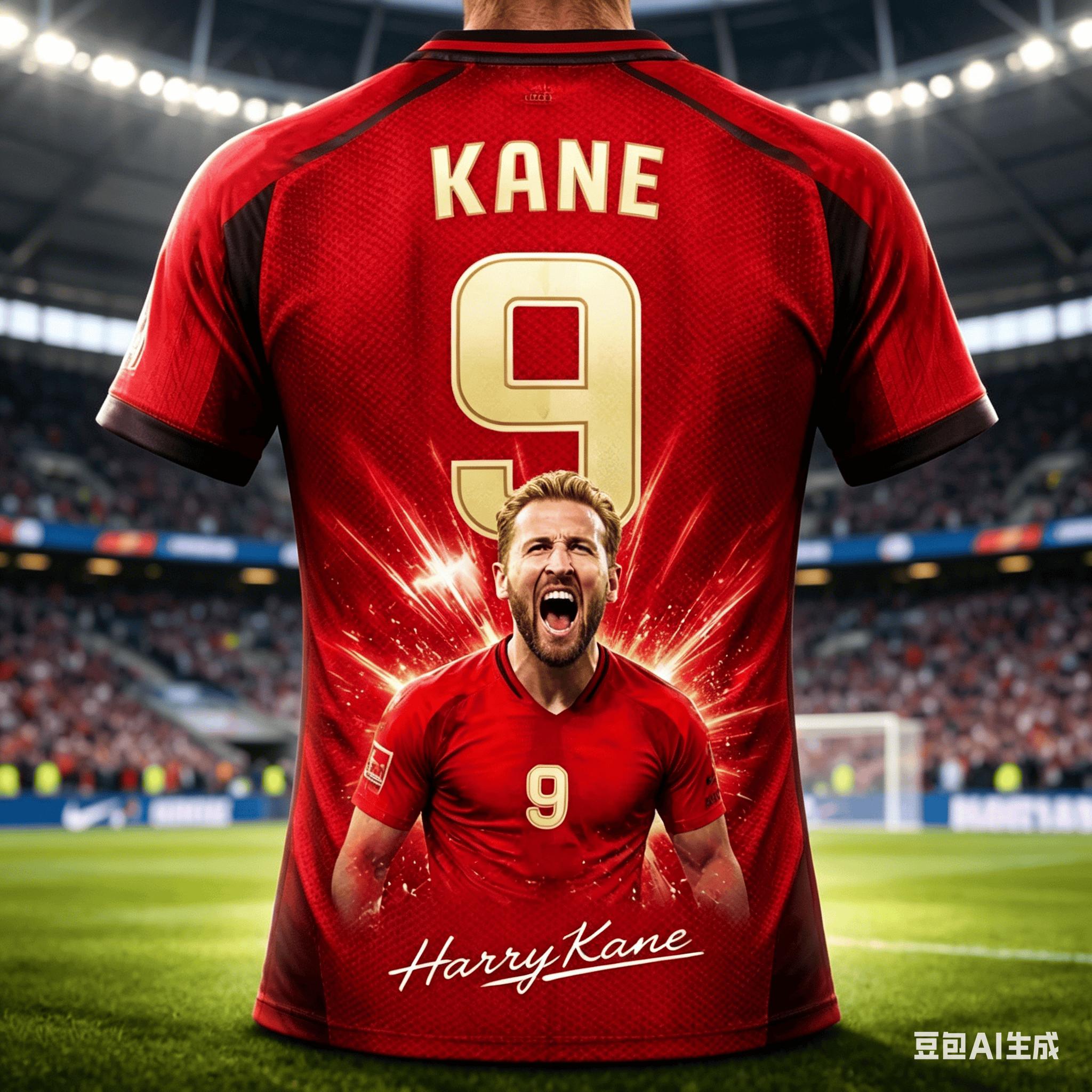Harry Kane Sommer 3D-Druck Kinderkleidung Fußballtrikot T-Shirt Schnelltrocknend Atmungsaktiv Geeignet für Alle Jahreszeiten Tragen XL red