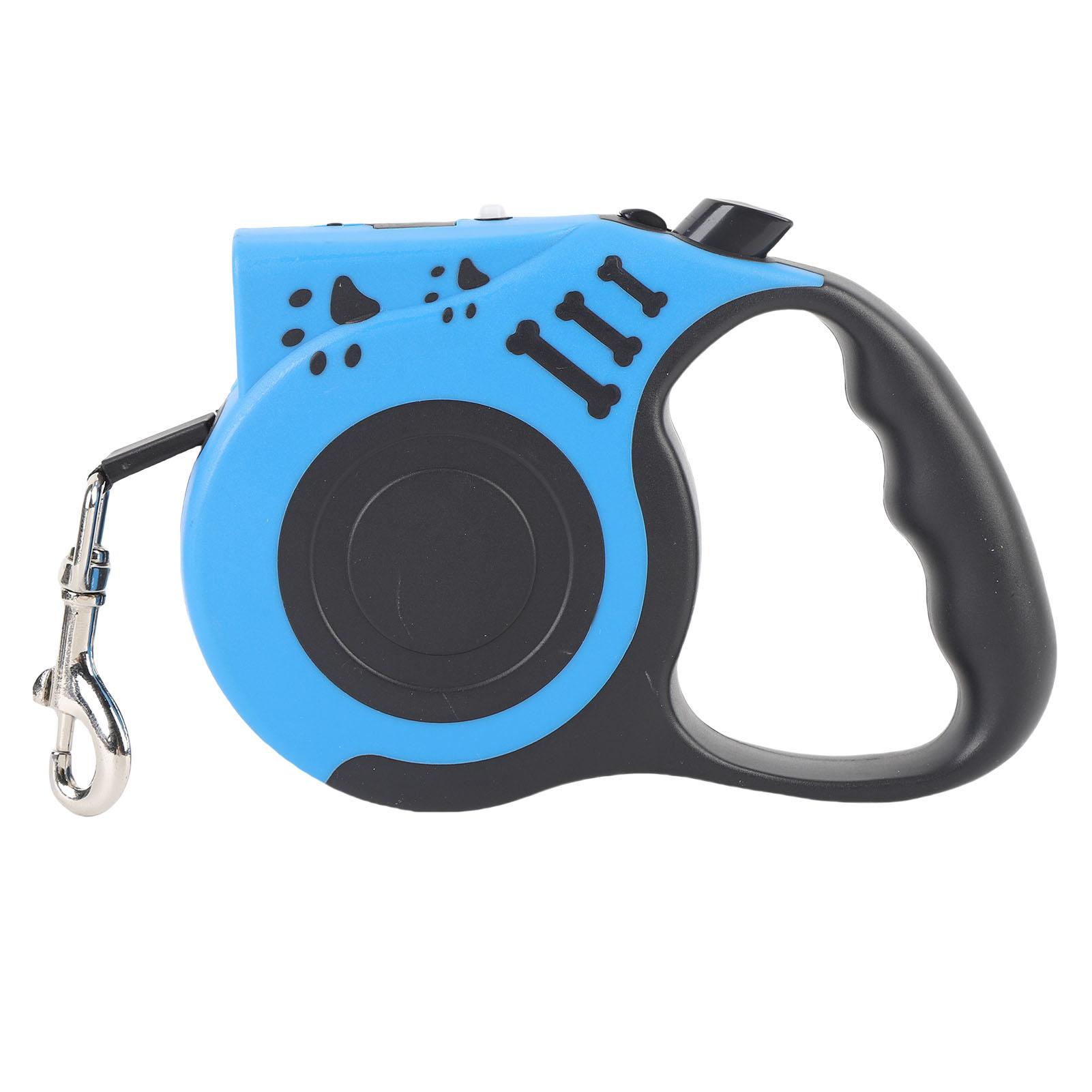 Einziehbare Hundeleine mit LED-Licht 16,4ft Starkes Band Automatischer Teleskop-Traktor Hundeband für