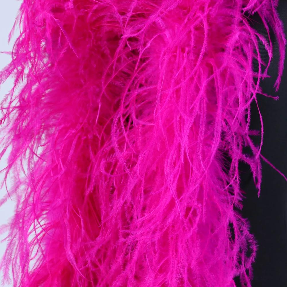 DIY 10 20lagiges Flauschiges Straußenfeder Boa Schal Natürliche Straußenfeder Dekoration Band Schal für Brautkleider Zubehör Maßgeschneidert 1Ply hellrosa
