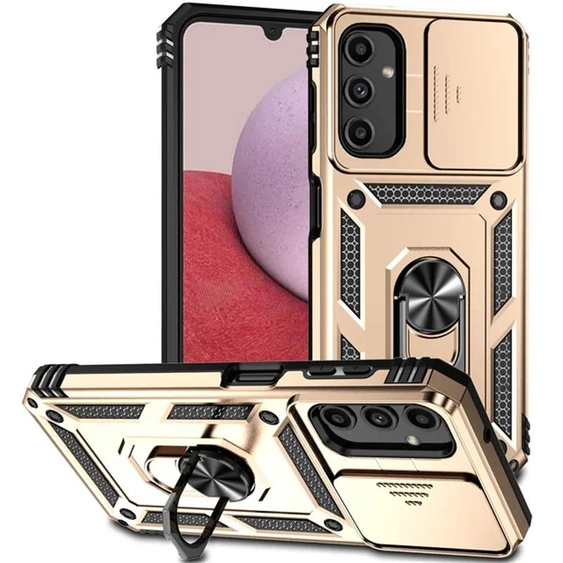 Schiebeobjektiv stoßfeste Rüstungsringhülle für Samsung Galaxy A05S A15 A25 A54 A04S A14 A34 A54 5G S20 S21 S22 S23 S24 Ultra Plus FE Standrückseitige Abdeckung For Samsung Galaxy S23 gold