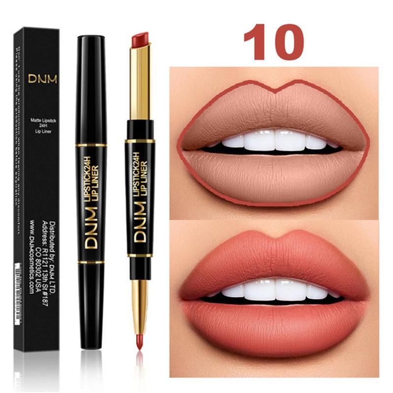 12 Farben Natürlicher Lipliner Bleistift Lippenstift Wasserfest Feuchtigkeitsspendend Zwei In Einem Lippenstift Lip Profiler Make-Up-Tool Kosmetik 10