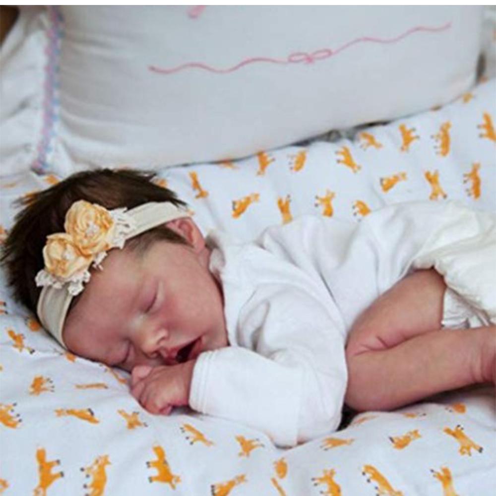 18 zoll Reborn Baby TWINA Schlafende Mädchen Puppe Spielzeug Lebensechte Ganzkörper Mädchen und Jungen Baby Puppen Spielzeug Silicone Boy grün