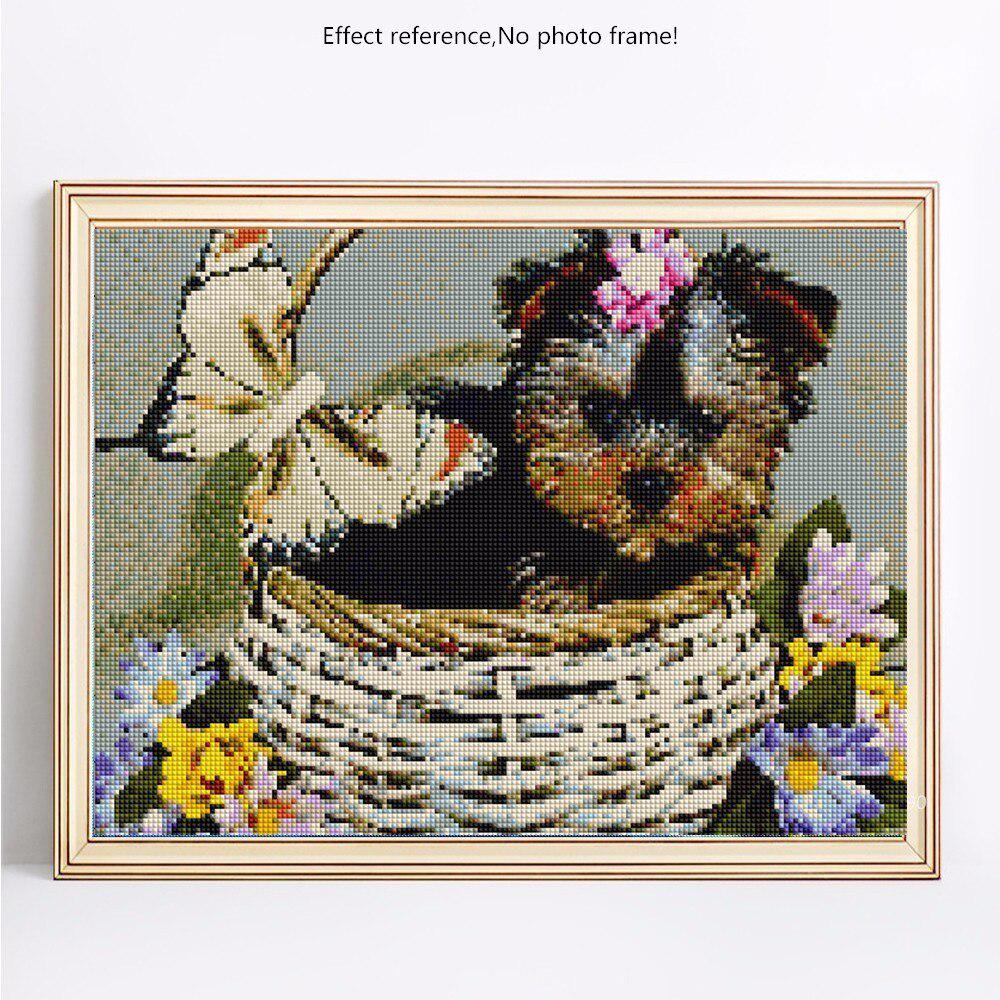 5d Diamant Malerei Voll Bohrer Runde Tiere Diamant Mosaik Verkauf Hunde Diamant Stickerei Bilder 20X30