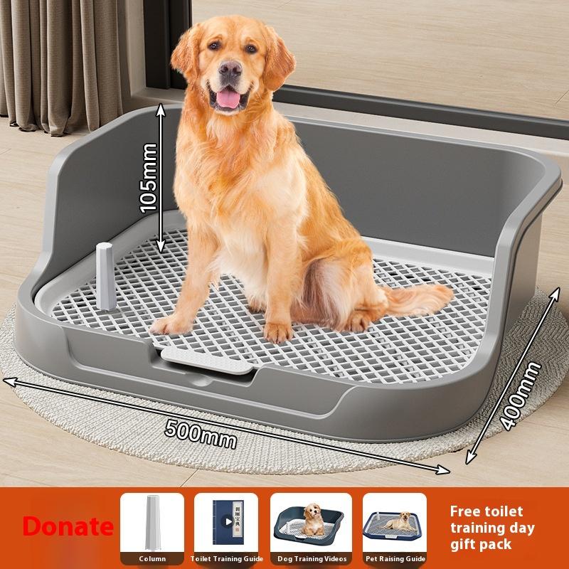 Hundestubenreinheitstoilette, Hunde-Pinkelpadhalter aus Kunststoff mit abnehmbarem Netz, Wiederverwendbarer Hunde-Stubenreinheitstrainer Hunde-Toilettenschale für Haustiere bis gray