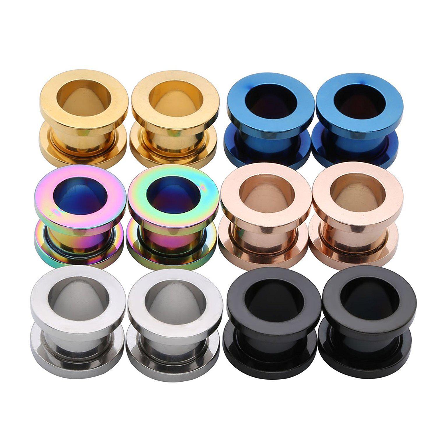 316L Edelstahl Ohr Dehnungsrolle - Beliebtes Body Piercing Schmuck Zubehör. 3mm schwarz