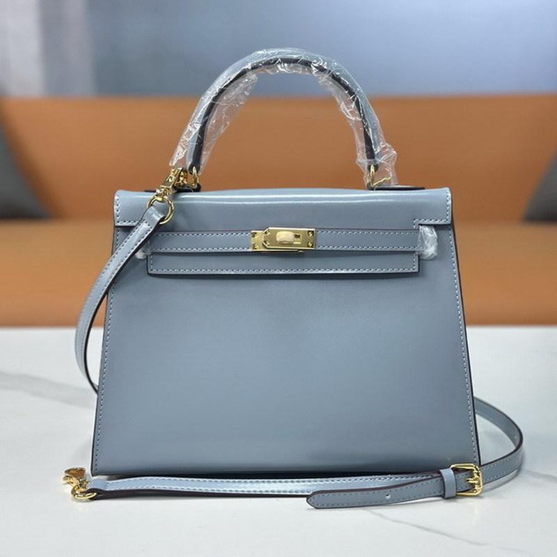 2026 neue Leder Rindsleder Damen Tasche Mini Tasche BOX Glänzendes Leder Lackleder Kelly Tasche, Handtasche Umhängetasche 19cm (2 shoulder straps) without lock