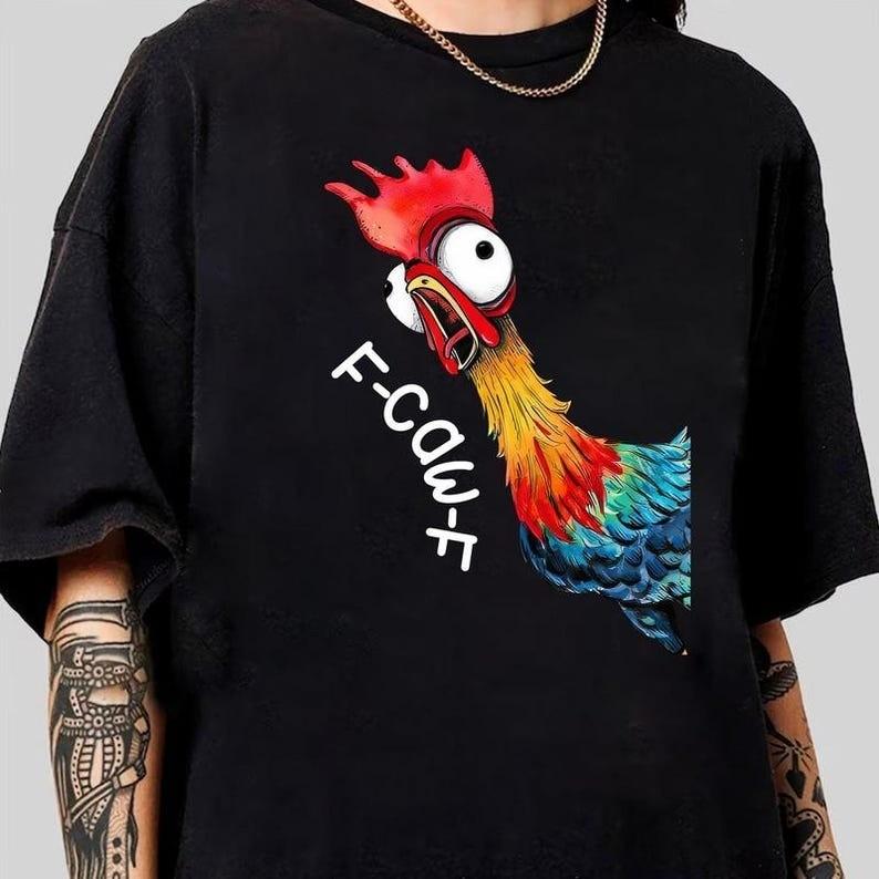 F-Caw-F Hei Hei Huhn Meme Shirt, F Caw F Hei Hei Moana Shirt M