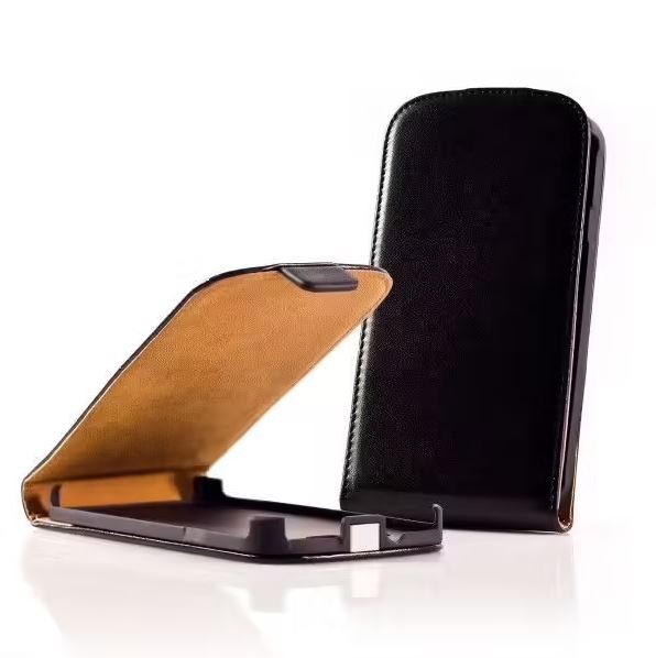 Ultra dünne schwarze Leder Hülle Etui Schale für htc explorer a310e schwarz