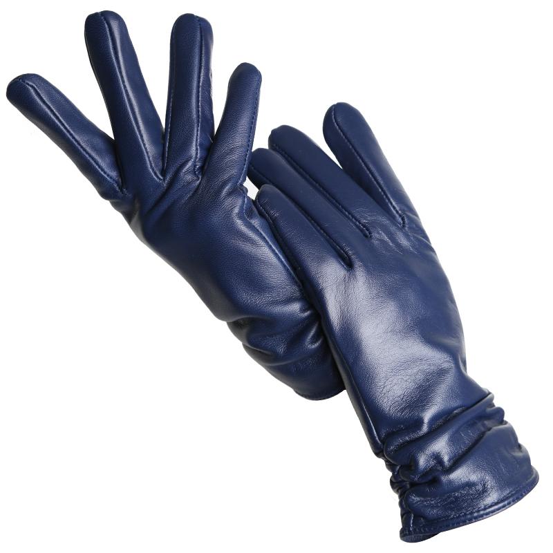 Mode frauen handschuhe Farbe Schaffell Winter Warme Dünne klassische stil handschuhe Hohe Qualität 8.5 dunkelblaue