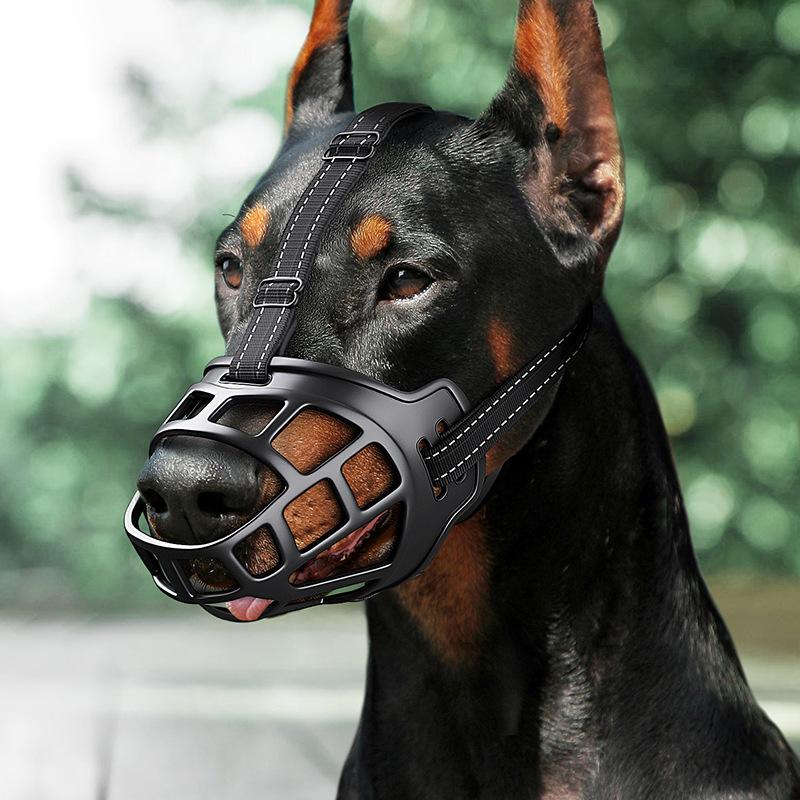 Verbesserter Maulkorb für Hunde, verstellbar, gegen Beißen, Bellen und Fressen, für große, mittelgroße und kleine Hunde, Haustierbedarf 2XL schwarz