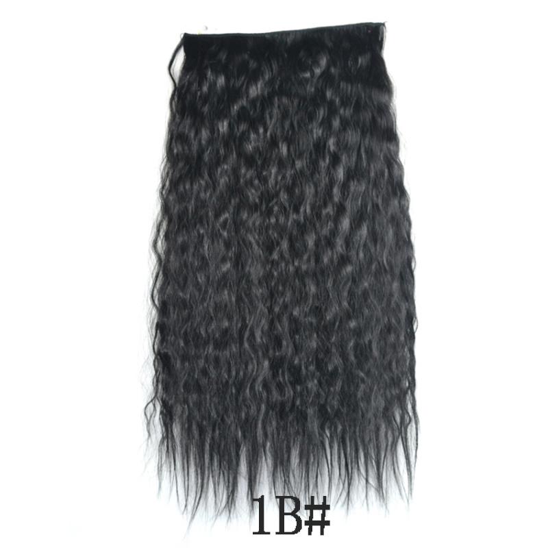 20 Zoll langes, verworrenes, lockiges Haar, Hochtemperatur-Synthetik-Maiswellen-Haarverlängerung, Clip-in-Faser-Haarteile 20inch