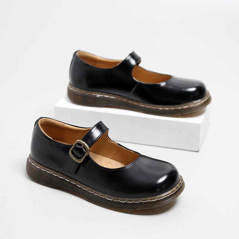 Mode Sommer Dünne Abschnitt 2024 Neue Runde Retro Schuhe Frauen Schuhe Mary Jane Niedrigen Absatz Frauen Schuhe frauen Lolita Stil schuhe Vintage 40 schwarz