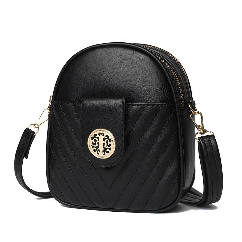 Neue Umhängetasche für Damen Bestickte Mode Handytasche für Damen Vielseitige Damen Ein-Schulter-Umhängetasche black