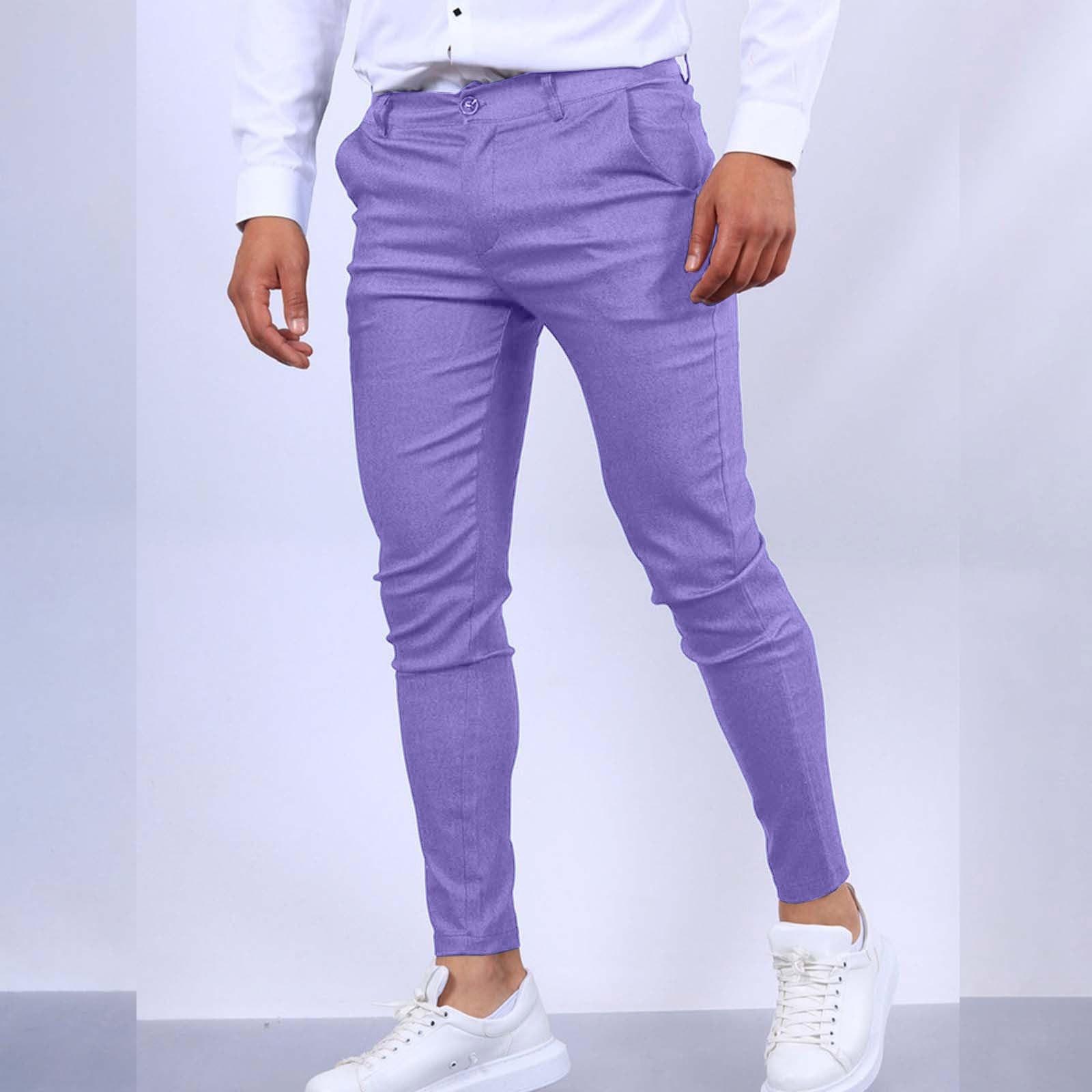 Herren Cargo Hose Hose Lässig Jogger Anzughoser Mit Hose Slim Hose L violett