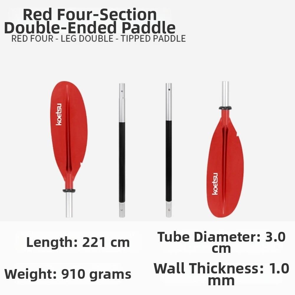 Verstellbares, umwandelbares, abnehmbares Einzel-/Doppelkopf-Ruderpaddel für SUP-Board und Kajak 221cm Red