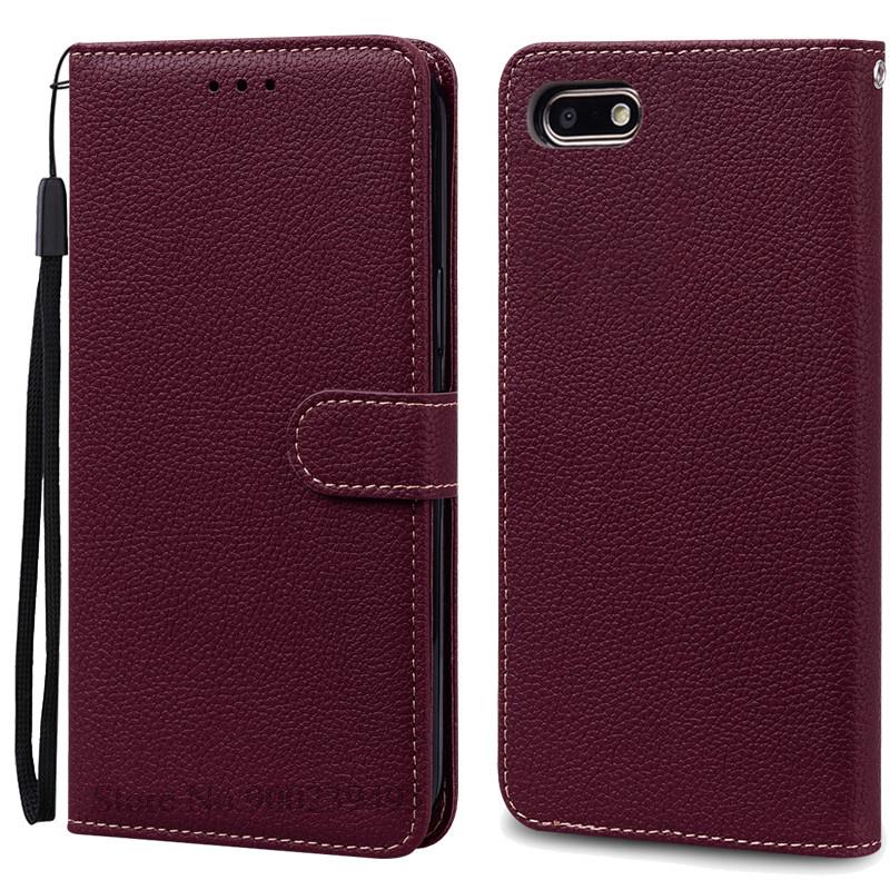Für Huawei Y5 Lite Hülle 2018 Für Huawei Y5 Prime 2018 Brieftasche Leder Klapphülle Für Huawei Y 5 Y5 2018 Hülle Coque Fundas Shell Y5 2018 wein rot