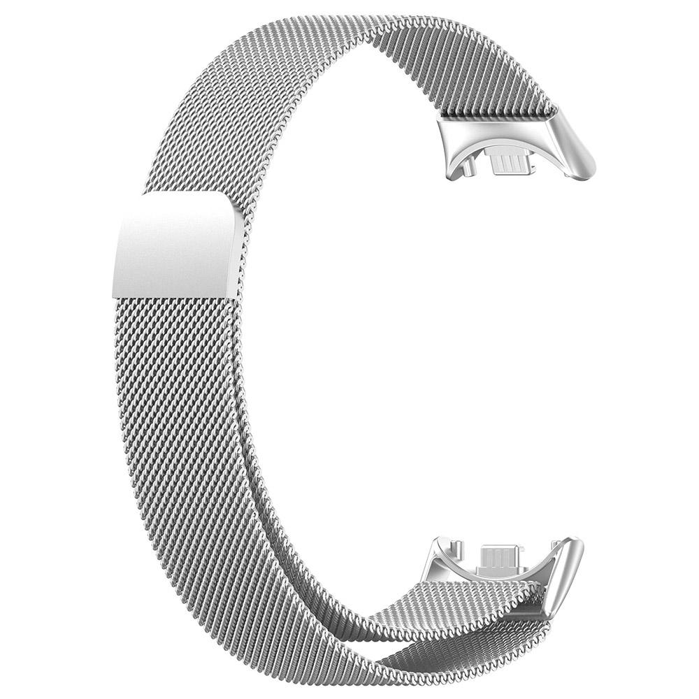 Milanaise-Loop-Band für Xiaomi Mi Band 8, Edelstahl-Mesh-Armband, Armband Xiaomi Mi Band 8 silber