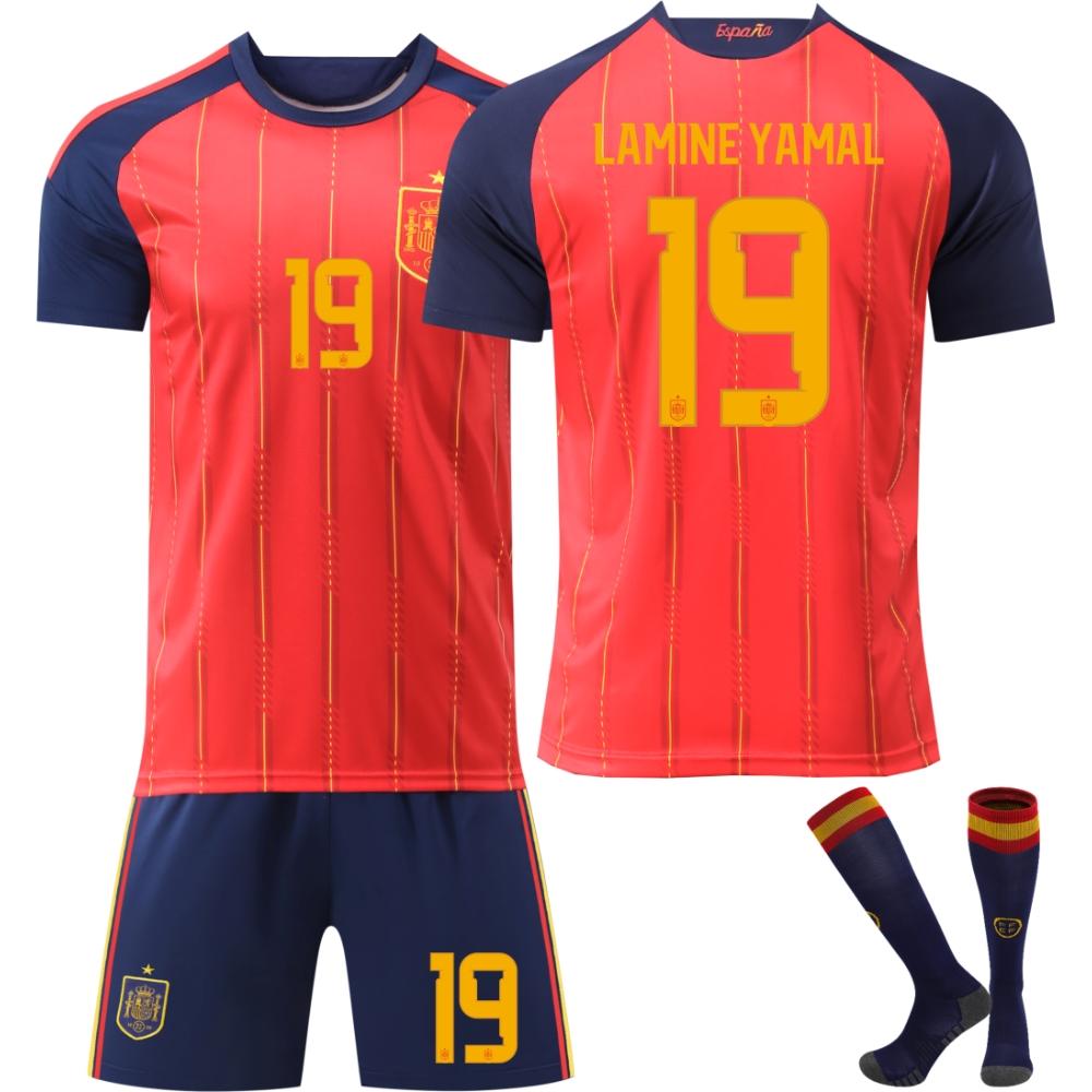 2026 FIFA Fussball-Weltmeisterschaft Spanien Fussballtrikot für Kinder und Erwachsene LAMINE YAMAL #19 18