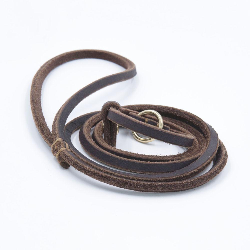 Hundeleine aus echtem Leder, Hundeleine, Trainingsleine für Haustiere, Cinch-Leine für kleine Hunde und Katzen, Anti-Zug-Leine und Halsband für Welpen S 120cm braun