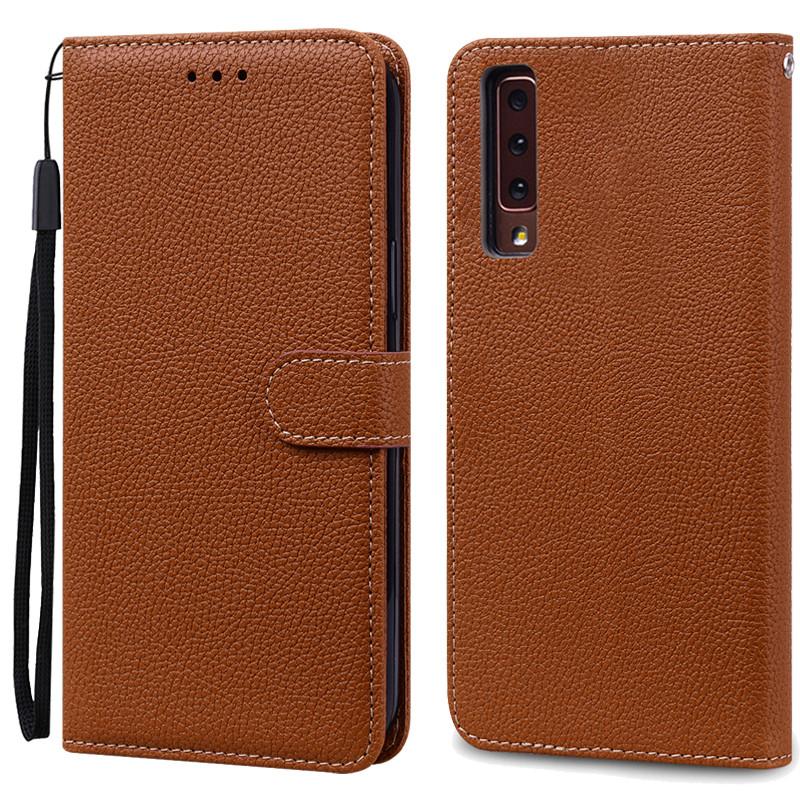 Für Samsung Galaxy A7 2018 Hülle Galaxy A 7 2018 Hülle Luxus Leder Flip Case Für Samsung Galaxy A7 2018 SM-A750F Handyhüllen Samsung A7 2018 A750 braun