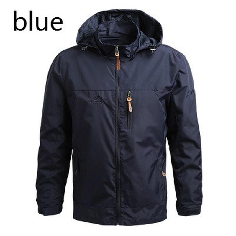 2021 mode Marke Wasserdichte Jacke Regenmantel herren Sportswear Outdoor Mit Kapuze Soft Shell Jacke Regendicht Jacke XXXL dunkelblaue