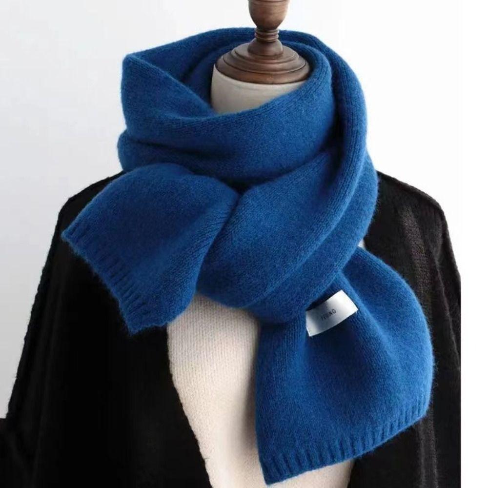 Mode Kaschmir Schal Frauen Winter Schals Und Tücher Hijab Decke Damen Dickes Halstuch Bufanda Pashmina Lange Echarpe blau