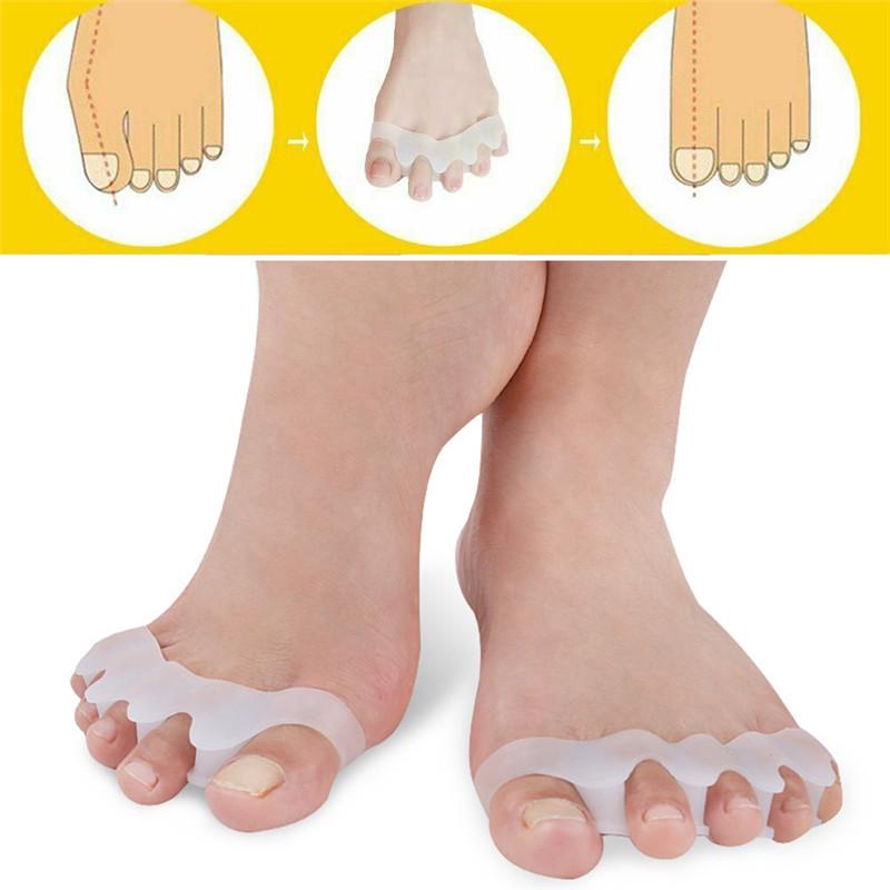 1 Paar Silikon-Zehenabstandshalter, Separator, Glätteisen, Spreizer, Schmerzlinderung 1pair weiß