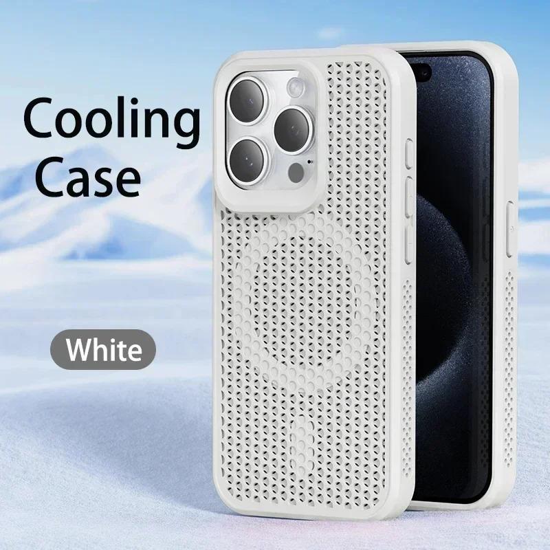 Kühlende Wärmeableitung Handyhülle Für Für Iphone 17 16 1 14 13 12 Pro Max Plus Air Für Magnetische PC+TPU Atmungsaktive Hülle iPhone Air