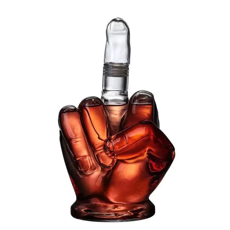 1000ml Fingerform Whiskey Dekanter Mittelfinger Design Likör Scotch Bourbon Alkohol Flasche Einzigartige Bar Party Deko Geschenk black