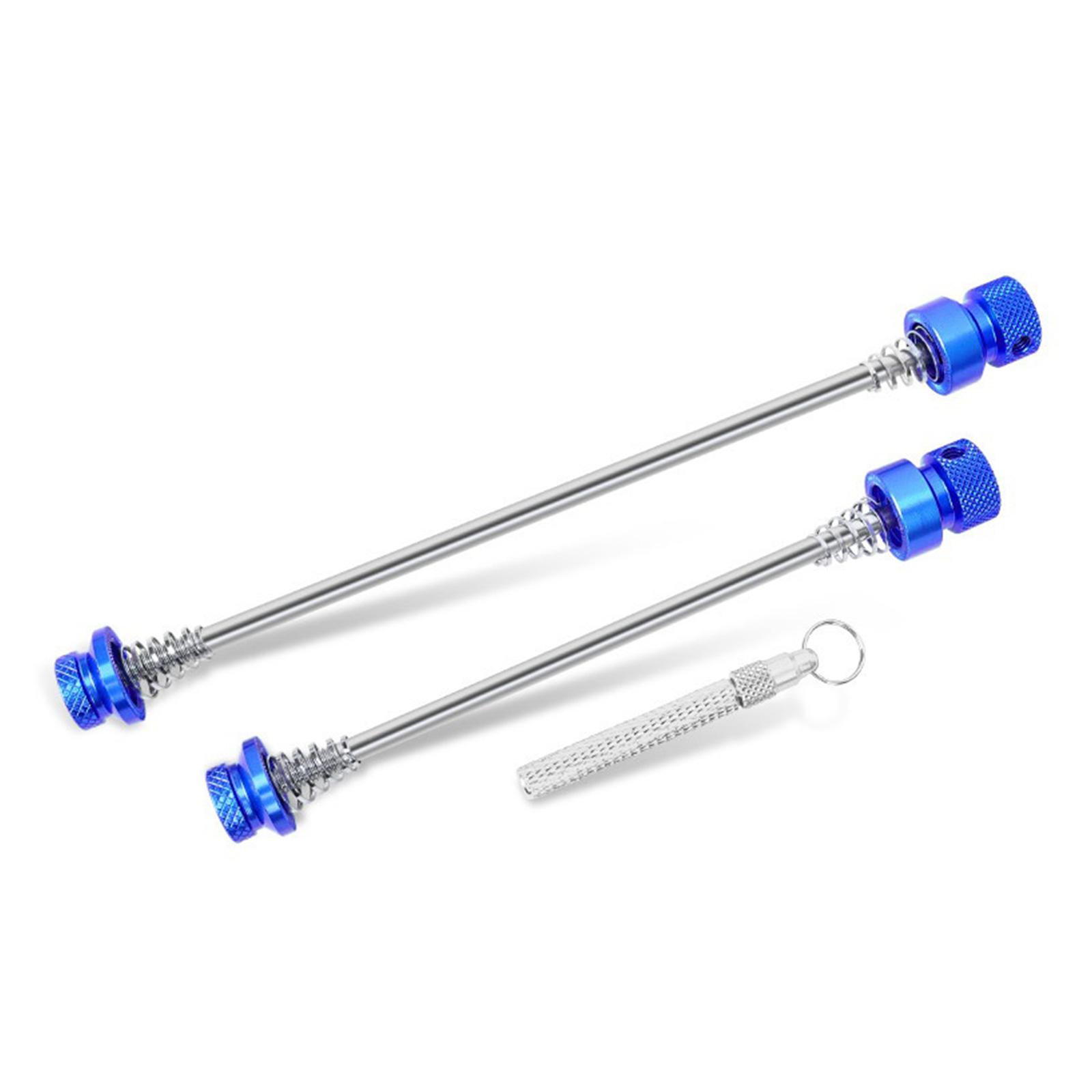 Fahrrad Vorderrad Hinterrad Naben Set Fahrrad Diebstahlschutz Schnellspanner Fahrradräder Verriegelung Sicherheit Schnellspannhebel blau