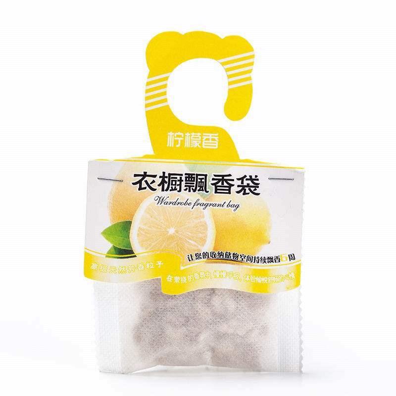 1 Stück Zitrone Lavendel Rose Osmanthus Lufterfrischer Natürliche Düfte Hängende Gewürze Tasche Kleiderschrank Desodorierende Papier Sachet Schrank Lemon-1PCS