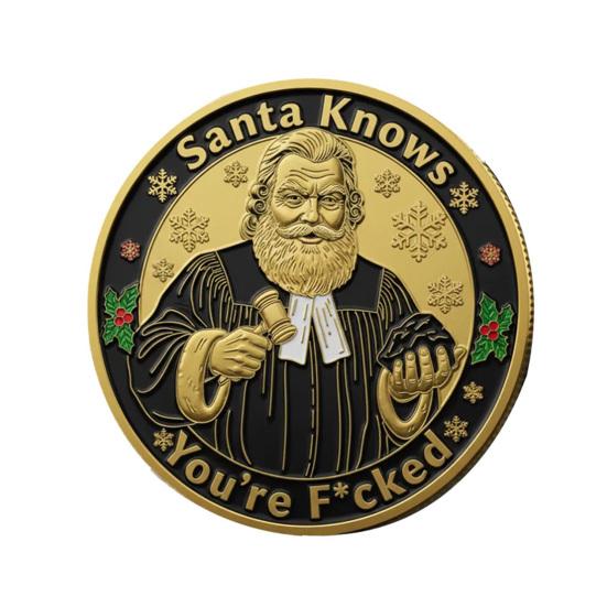 1/2/3/4/5 Stück Souvenir-Münzen Metall Weihnachtsgeschenk Münzen Weihnachtliche Dekorative Erinnerungsstücke Münzen Festlicher Atmosphäre-Verstärker 1pc