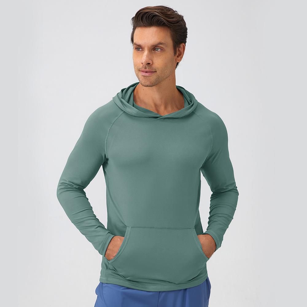 Herren-T-Shirts mit Kapuze, UPF 50+, Sonnenschutz, langärmlig, Sport-Lauf-Angel-Shirts, trockene Passform, sportliches Workout, Lauf-Shirts, langärmlig mit Kapuzen XXL gray