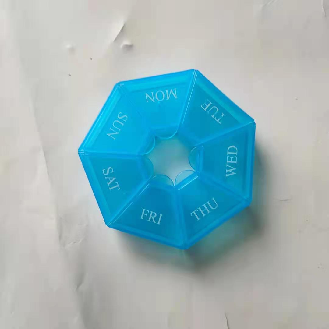 1Pcs Pille Fall Kunststoff 7 Tage Tablet Candy Box Tragbare Lagerung Tablet Halter Reise Veranstalter Pille Dispenser Container blau