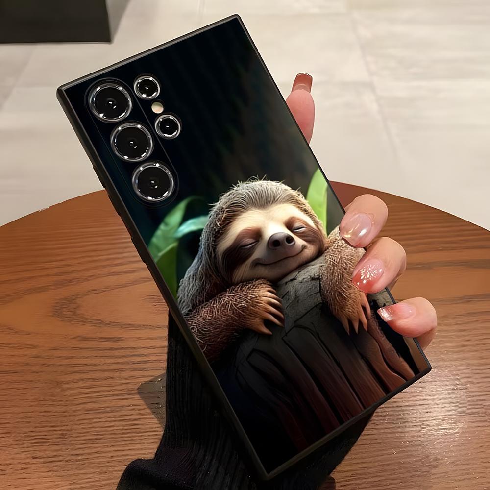 Süßes Faultier Tiere Handyhülle Für S23 Samsung S24 S25 Ultra S22 S20 Fe S21 Plus Galaxy A54 A34 A24 A53 A14 Hülle Samsung s22 black