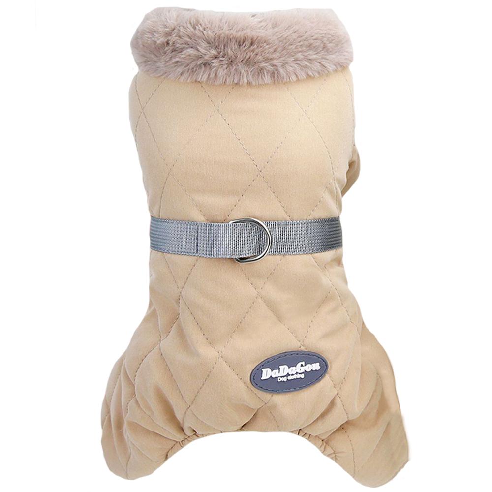 Hundemantel für kaltes Wetter, Winter-Hundeoverall-Kleidung, Chihuahua-Fell-Overall, superwarme Haustier-Baumwolljacke für kleine Hunde, Welpenkostüm, Yorkie-Bekleidung S khaki