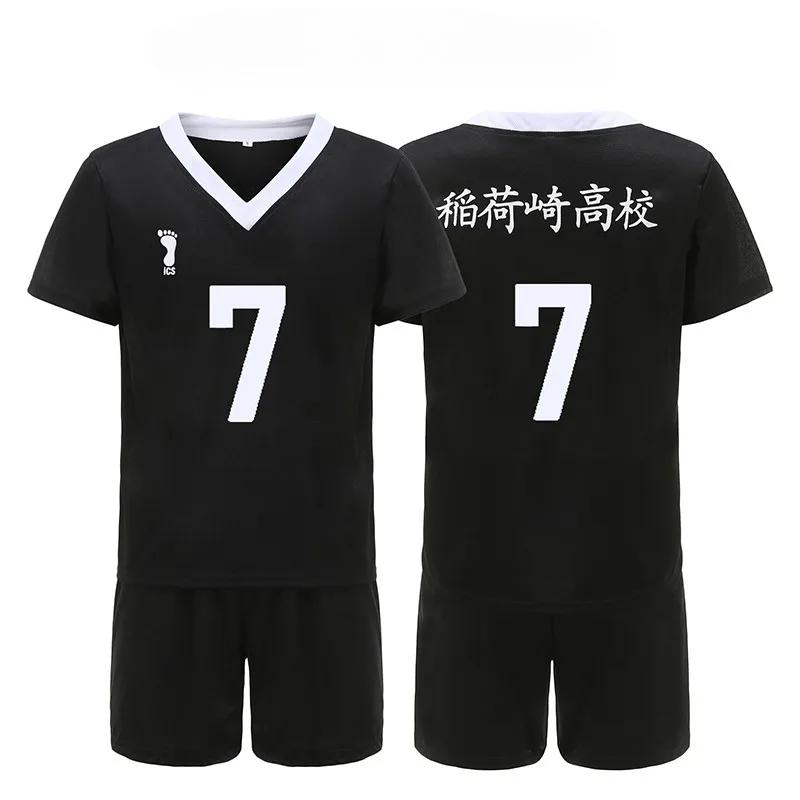 Anime Haikyu Cosplay Inarizaki High School Volleyballuniform für Jungen Miya Atsumu Miya Osamu Shinsuke Kita Cosplay Kostüm XS black