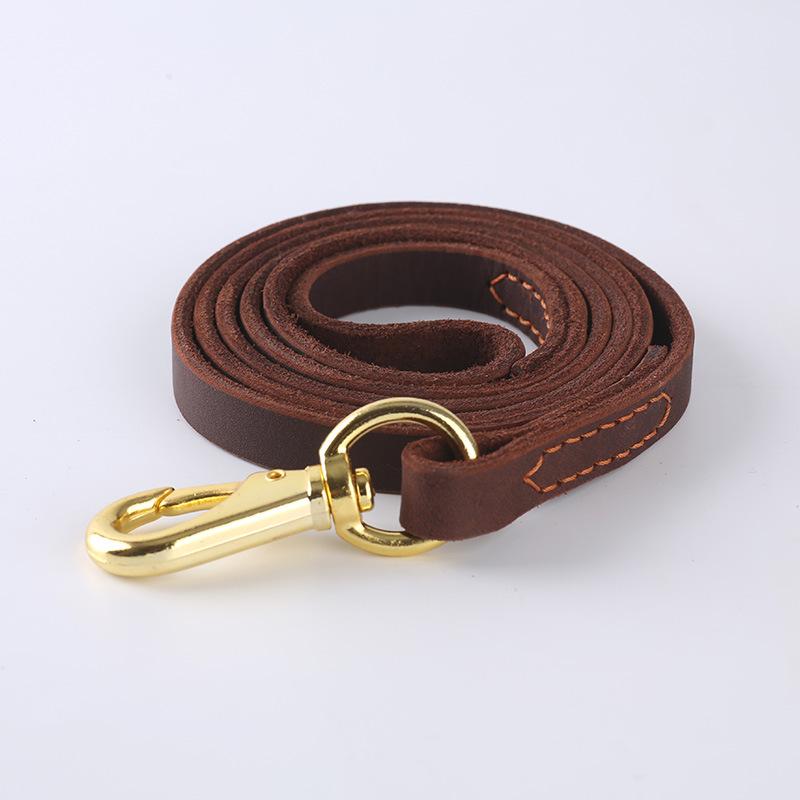 Handgenähte Rindslederleine Mittelgroße und Große Hundeleine Echte Leder Hundeleine Spazierleine 1.5 wide 1 meter black
