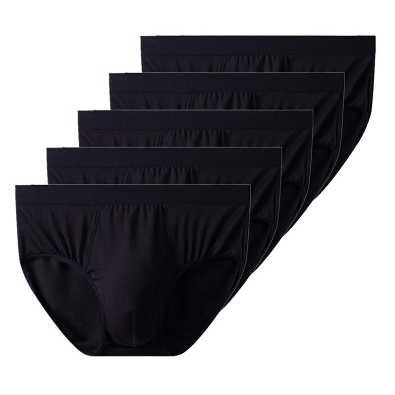 5 STÜCK Herren Slips Unterwäsche Atmungsaktive Slips Unterhosen Mittelhoch geschnittene Slips L XL 2XL 3XL 4XL L black
