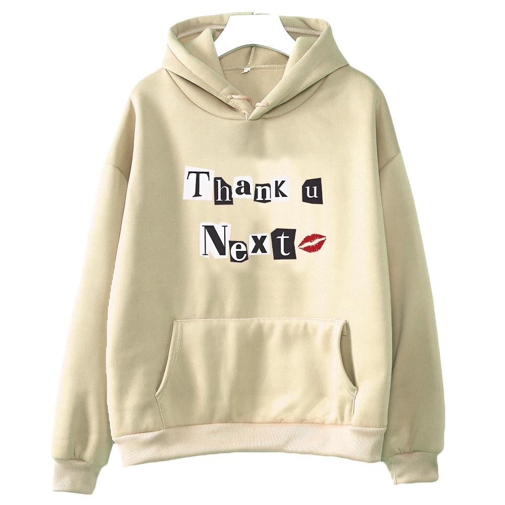 Ariana Grande Kapuzenpullover für Herbst/Winter Gothic Bequeme Sweatshirts Vintage Fleece Kleidung Moletom Pullover XS khaki