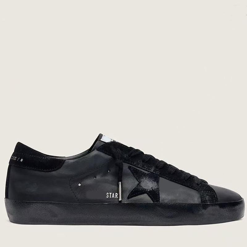 Leder kleine schmutzige Schuhe Herren- und Damenschuhe Sternschuhe schmutzige Schuhe lässig vielseitig Mode Board Schuhe weiße Schuhe women's size 36 black