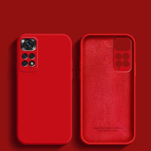 Luxus Original Flüssigsilikon Soft Cover für XiaoMi RedMi Note 11 Pro 5G 11s 10 Note 13 Pro 5G Redmi Note 12 Globale Telefonhülle RedMi Note 11 Pro 5G rot