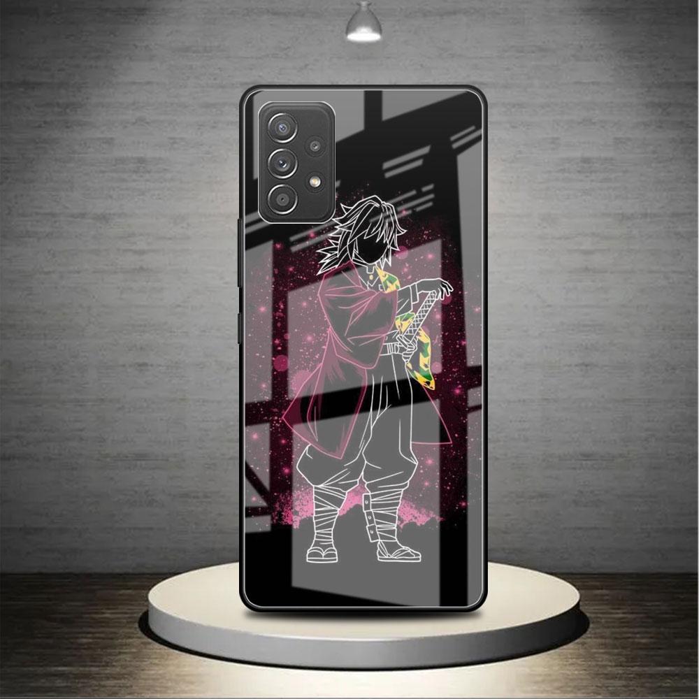 Demon Slayer Anime Niedliche Glashülle für Samsung Galaxy A52 A71 A50 A51 A70 A21s A31 A72 A10 A12 A30 A22 5G Handyhülle Samsung A53 5G